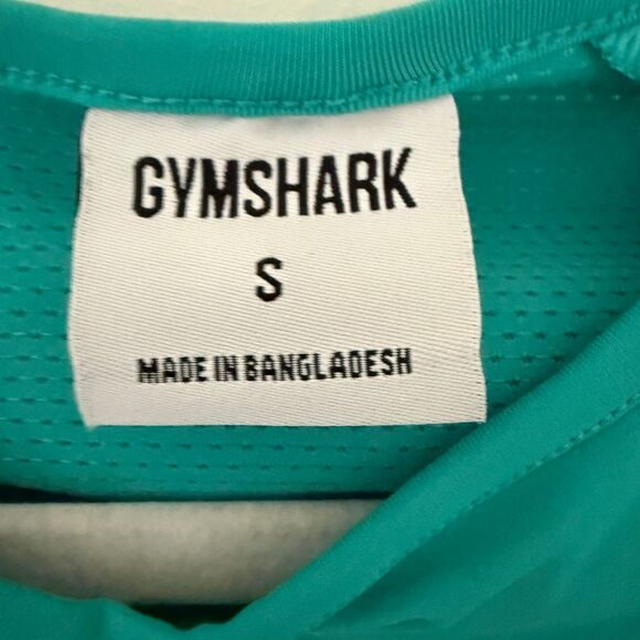 Gymshark Training Long Sleeve Crop Top Teal Slim Fit Raglan Sleeve Activewear S - Picture 3 of 4